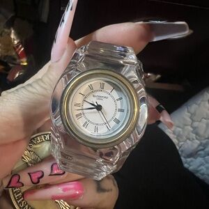 Waterford Crystal Clock with Gold Trim